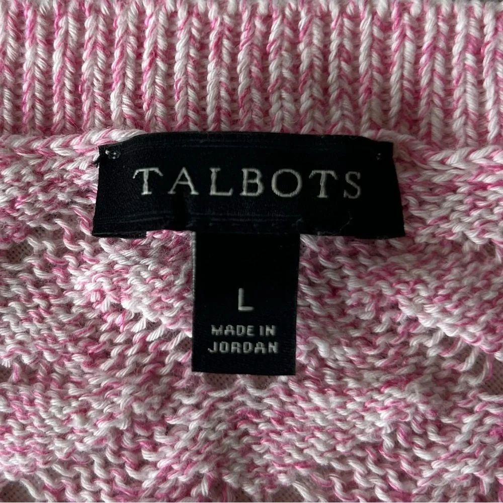 Talbots | Textured Linen Pale Pink Crewneck Sweater